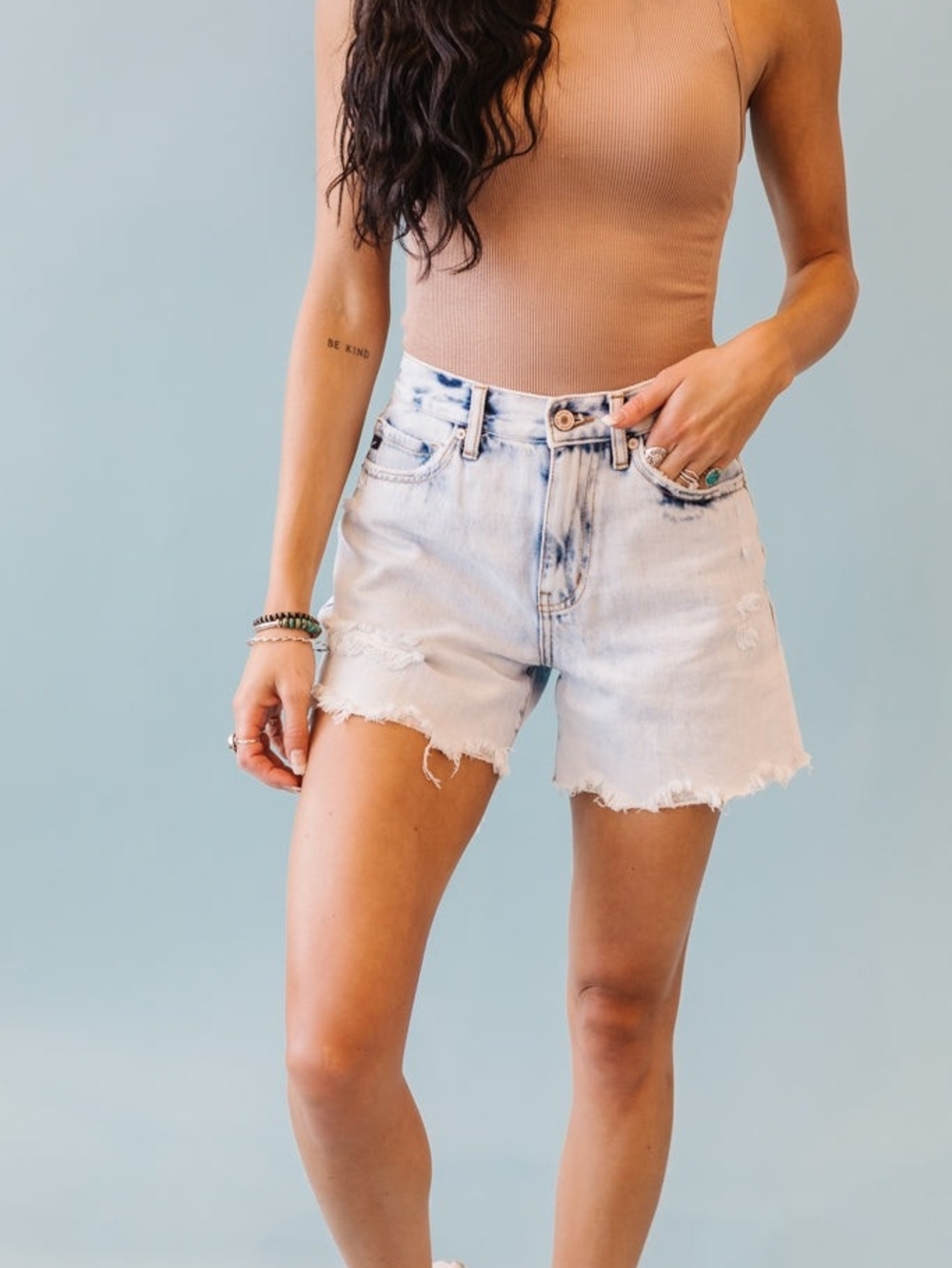 Kancan Reputation Frayed Hem Denim Shorts - Size 3